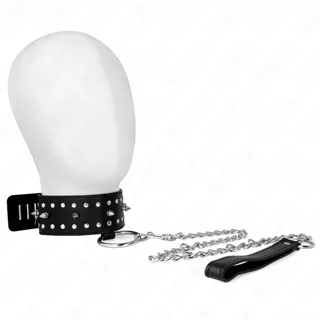 Collier avec Laisse 65 cm avec Clous Argentés Modèle 1 Kink