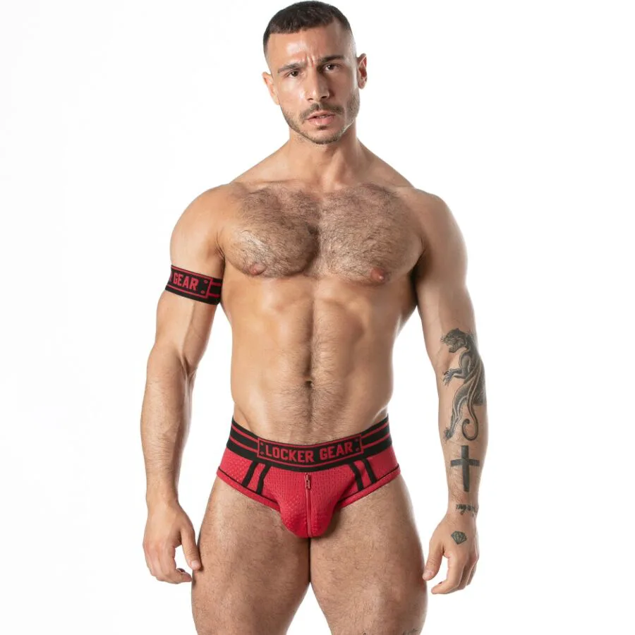 Slip Sport en Maille Rouge L Locker Gear rouge lingerie homme