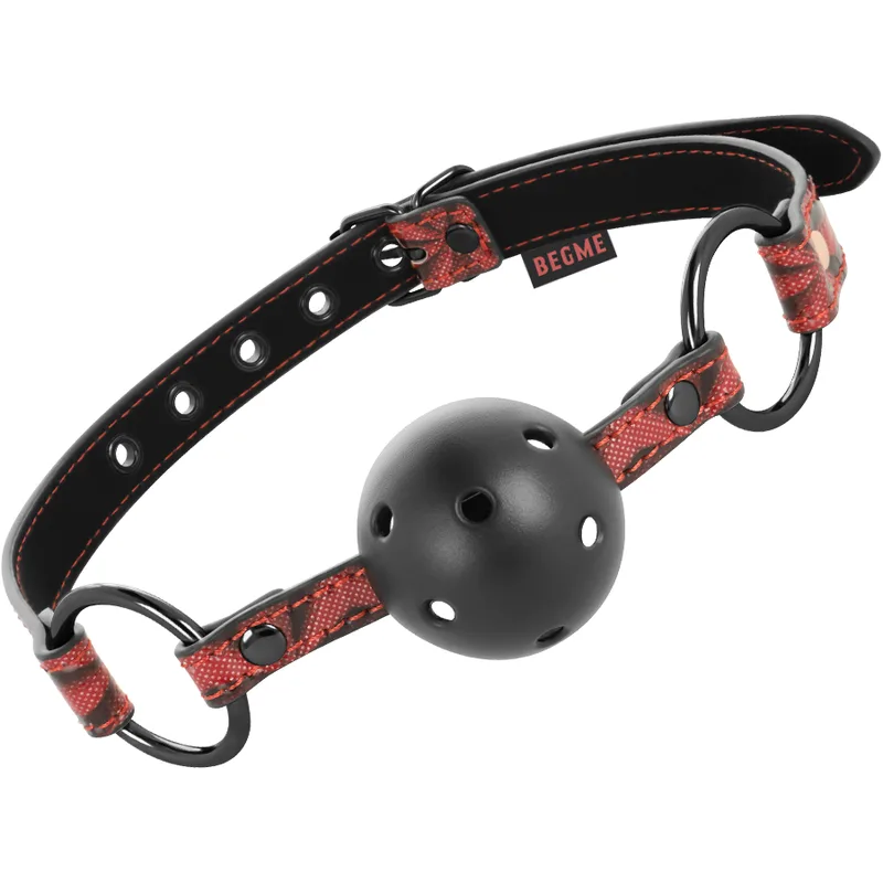 Bâillon en Cuir Végétalien Édition Rouge Begme rouge bâillon