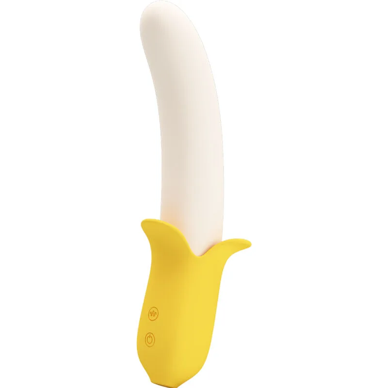 Gode Banana Geek Super Power 7 Vibrations Up&Down Silicone Noir