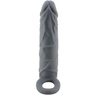 Gaine à pénis Manchon de Pénis en Peau Réaliste Gris Foncé Pretty Love