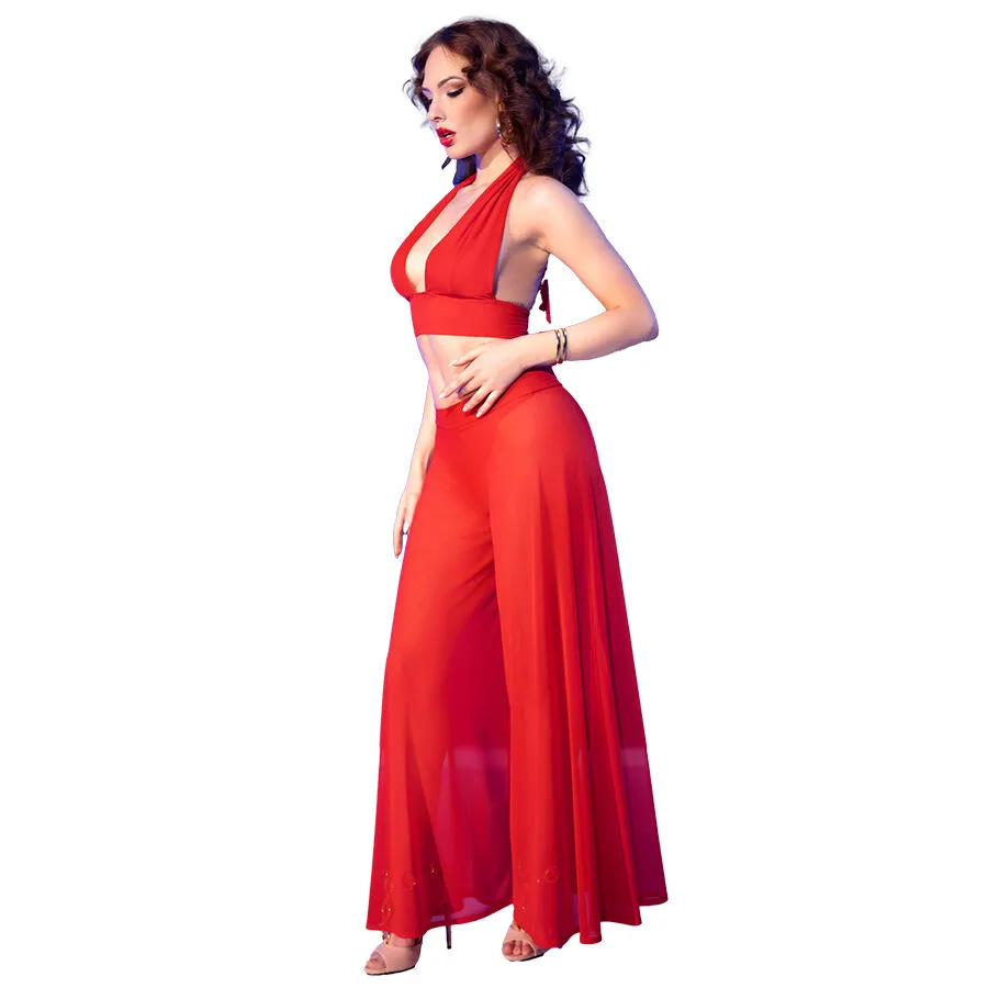 Ensemble Haut et Pantalon Rouge Taille S Chilirose