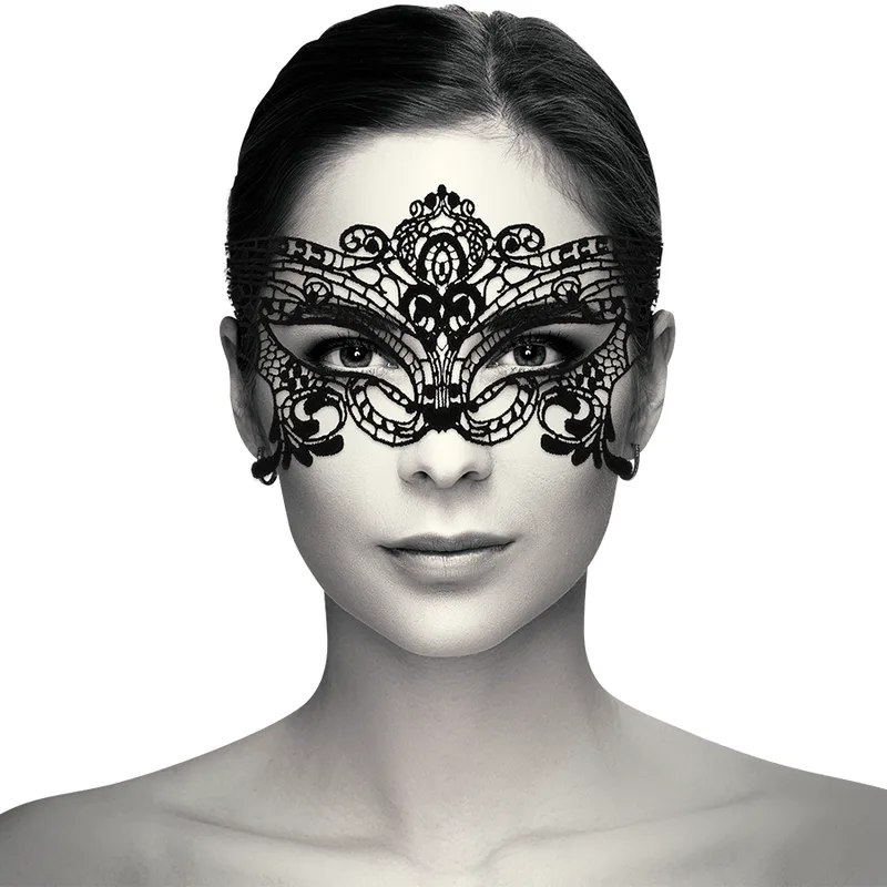Masque Large en Dentelle Noire Coquette Chic Desire noir bâillon