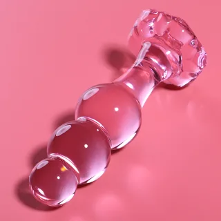 Modèle 1 Plug Anal Verre Borosilicate Rose 10,5 cm x 3