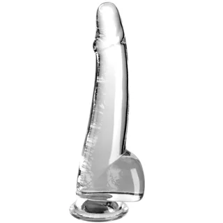 Clear Gode Testicules 19 cm Transparent King Cock