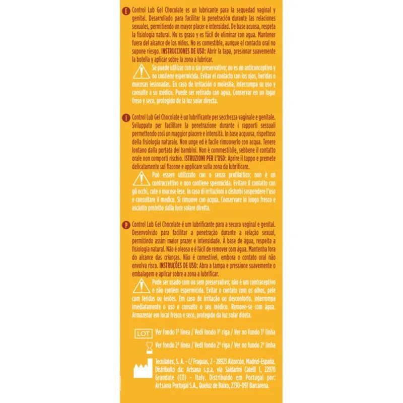 Gel Lubrifiant Lub Chocolat 75 ml Control