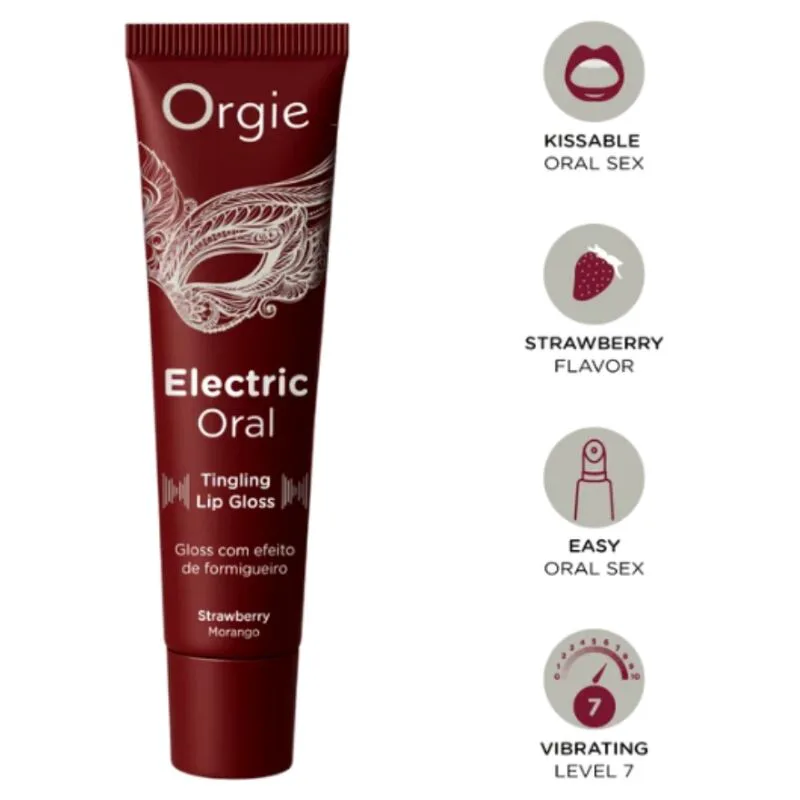 Gloss à Lèvres Électrique à Énergie Orale 15 ML Orgie lubrifiant comestible