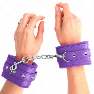 Menottes Doublés de Fourrure Premium Violet avec Kink