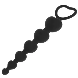 Perles anales Chaîne de Coeurs Anal Mila 18 cm Black&Silver