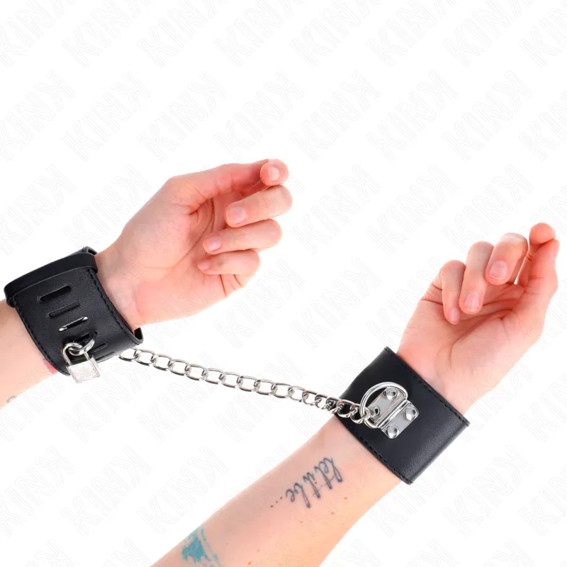 Menottes Fixes avec Chaîne 30 cm et Fermeture par Kink