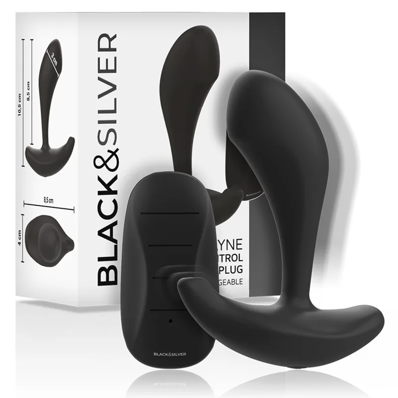 Télécommande en Silicone pour Plug Anal Dwayne Black&Silver