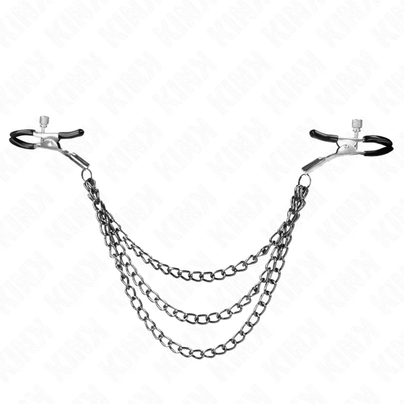 Pinces à Metelier avec 3 Chaînes Noires 20/23/28 cm Kink