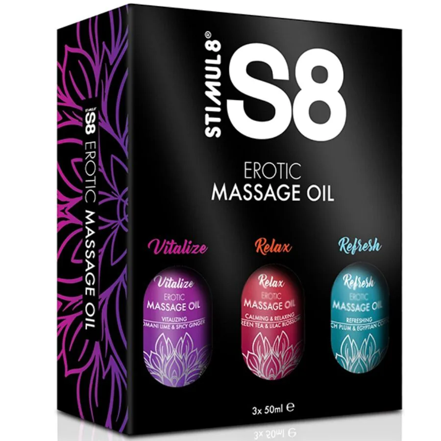S8 Huile de Massage Coffret 3 X 50 ML STIMUL8 huile de massage