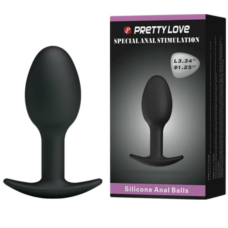 Plug Anal en Silicone 6,5 cm Noir Pretty Love