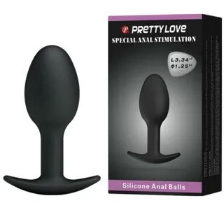 Plug Anal en Silicone 6,5 cm Noir Pretty Love