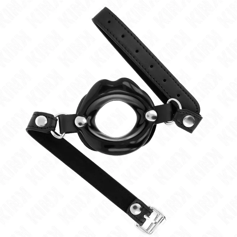 Bâton Lip 8 CM avec Sangle en Cuir Noir 63 X 2 CM Kink noir bâillon