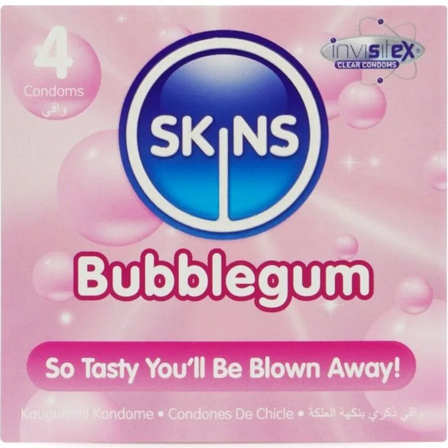 Pack de 4 Préservatifs Bubblegum Premium Skins préservatif