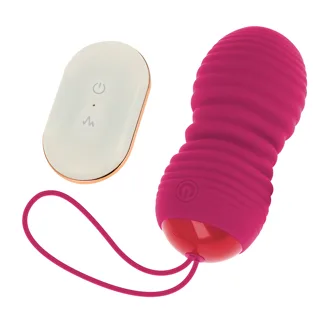 Œuf Ohmama rose strié et sa télécommande sans fil