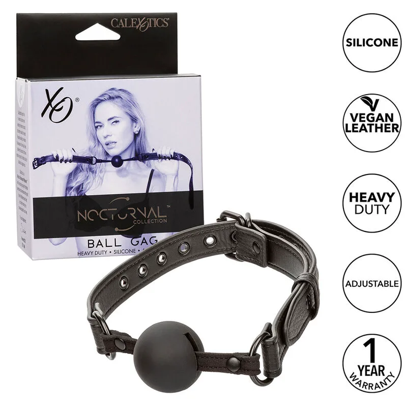 Nocturnal Bâillon à Boule en Silicone Noir Calexotics noir bâillon