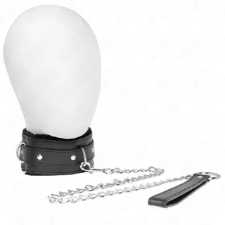 Collier avec Laisse 65 cm avec Restrictions Noir 36-42 cm Kink