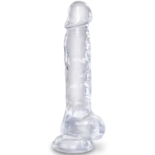 Gode Clear Réaliste avec Boules 16,5 cm Transparent King Cock