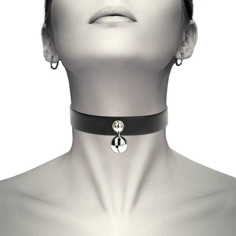 Collier en Cuir Vegan Femme Hochet Accessoire Coquette Chic Desire