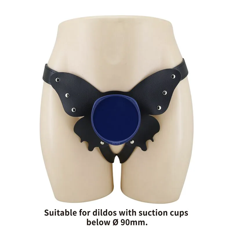 Gode Slip Harnais Universel à Bretelles Noires et Bleues Pretty Love