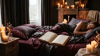 Fantasmer : chambre éclairée à la bougie, carnet ouvert, moment de rêverie avant de confier ses fantasmes