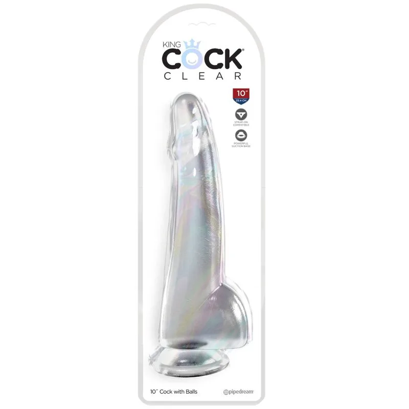 Clear Gode Testicules 19 cm Transparent King Cock