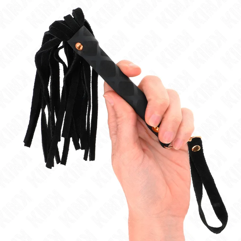 Mini Fouet Daim Noir 30 CM Kink noir fouet & martinet