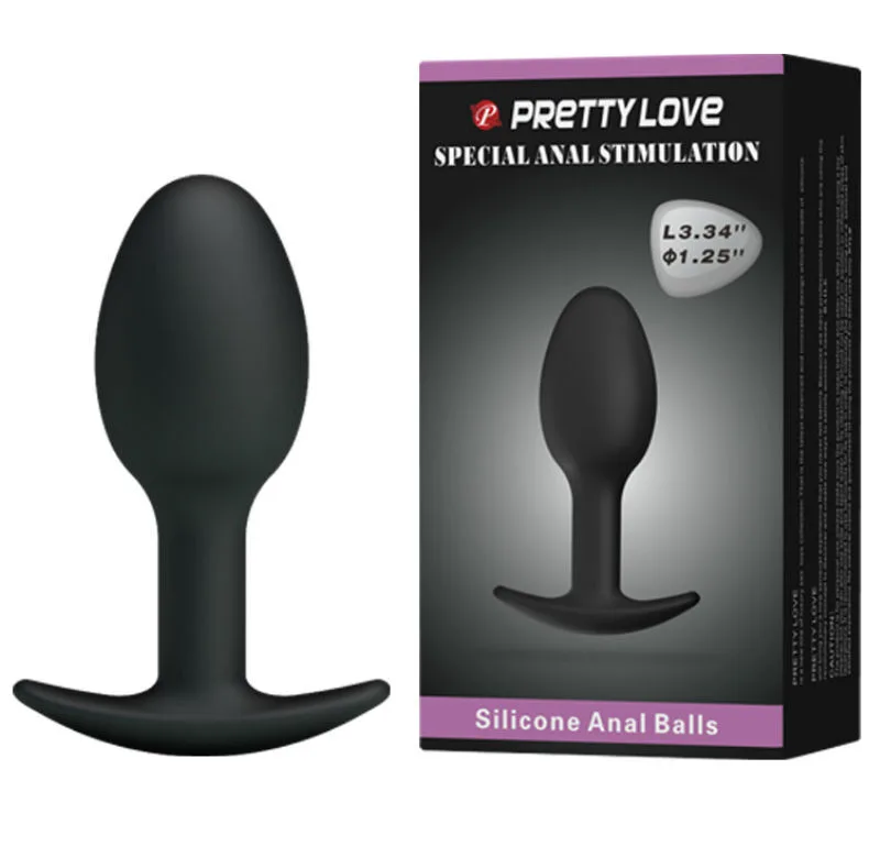 Plug Anal en Silicone 6,5 cm Noir Pretty Love