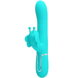 Vibromasseur Multifonction Lapin 4 en 1 Papillon Aqua Vert