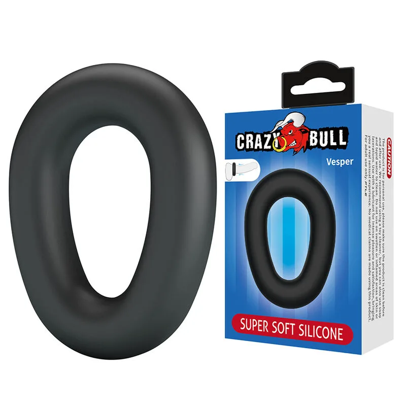Vesper Anneau Pénal en Silicone Ultra Doux Noir Crazy Bull