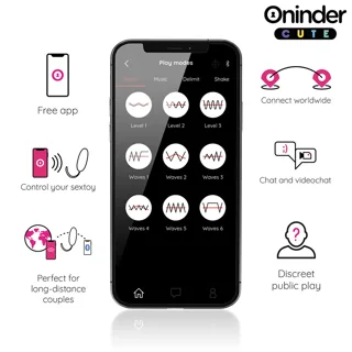 Œuf Oninder Cute en mouvement, pictogrammes des 9 modes et du mouvement ondulatoire