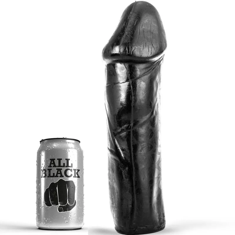 Gode 28 cm sans Testicules All Noir All Black