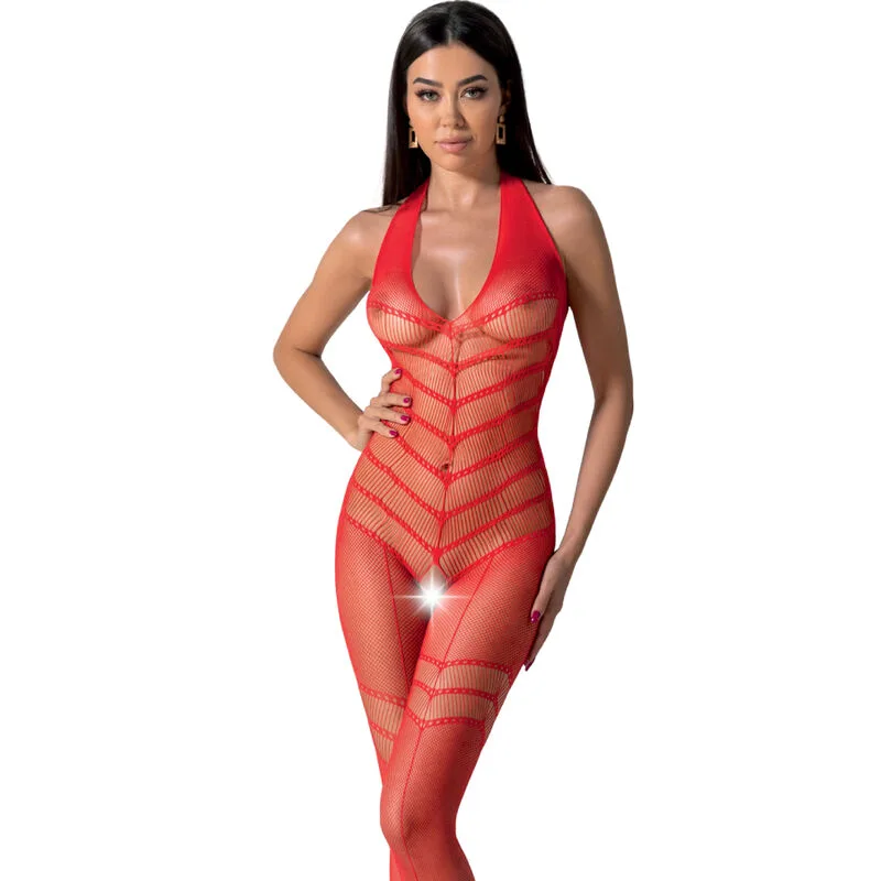 BS100 Bodystocking Rouge Taille Unique Passion rouge body résille