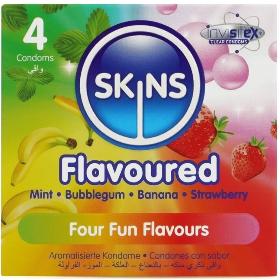 Pack de 4 Préservatifs Premium Multi-saveurs Skins préservatif