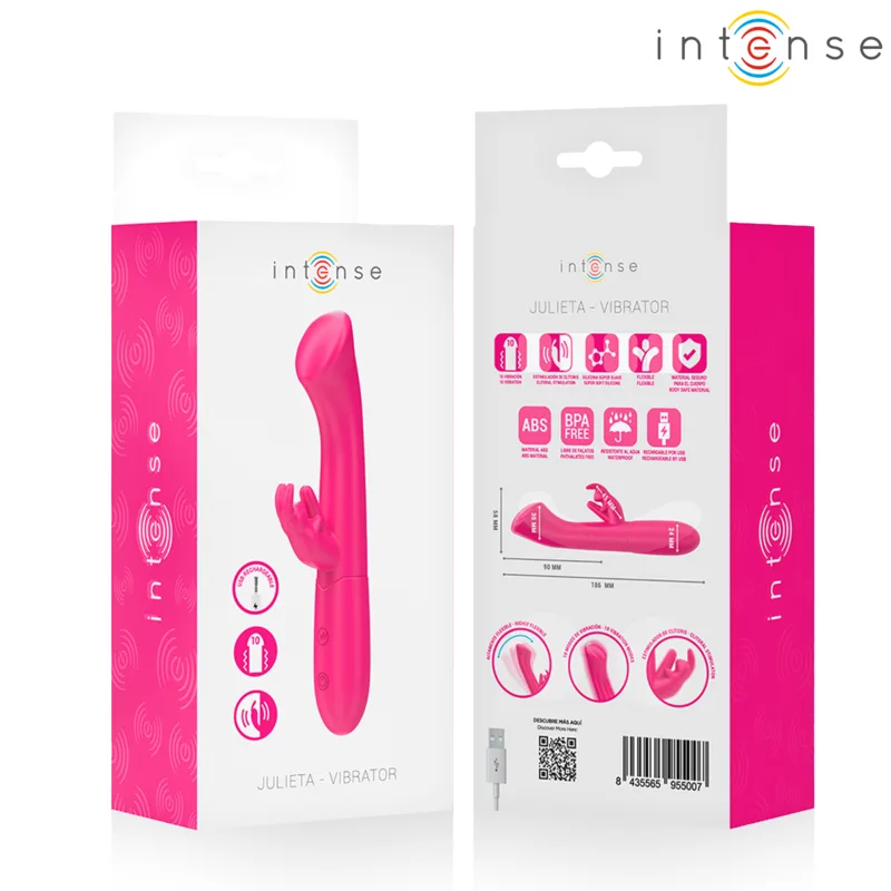 Julieta Vibromasseur Rabbit 18,6 cm 10 Vibrations Rose Intense