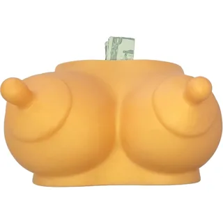 Tirelire en Forme de Seins Ton Doré Diablo Picante doré jeu coquin