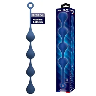 Perles Anales en Silicone Bleu, Taille XL (52,5 Cm) Mr Play