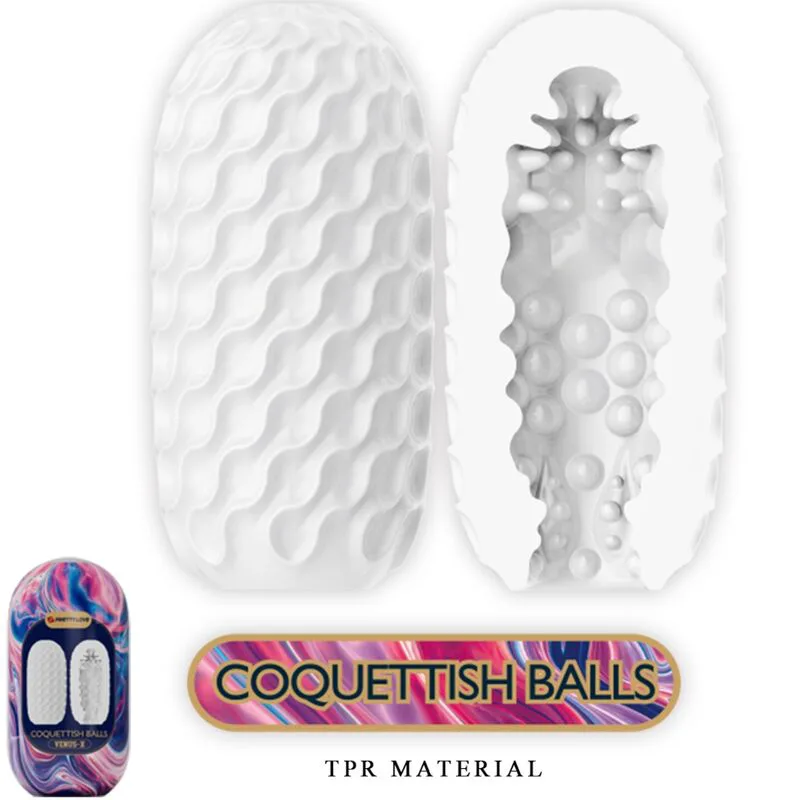 Coquettish Balls Masturbateur Homme en Silicone Blanc Pretty Love