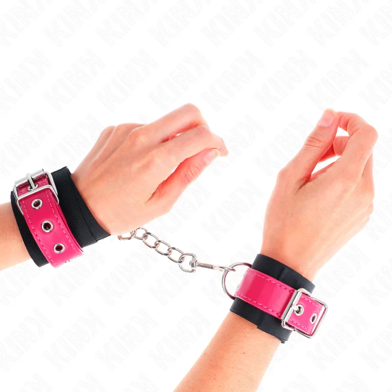 Menottes en Nylon Noir avec Ceinture en Simili Cuir Kink