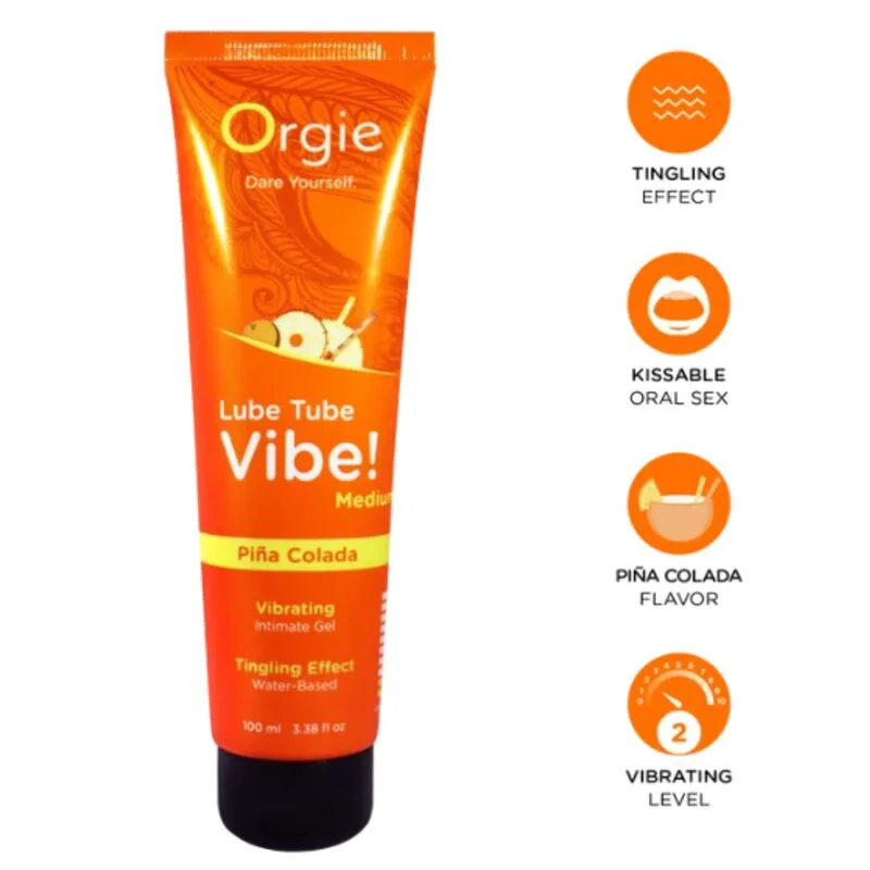 Lubrifiant Tube Vibe! Piña Colada Gel Intime Kissable Orgie lubrifiant base eau