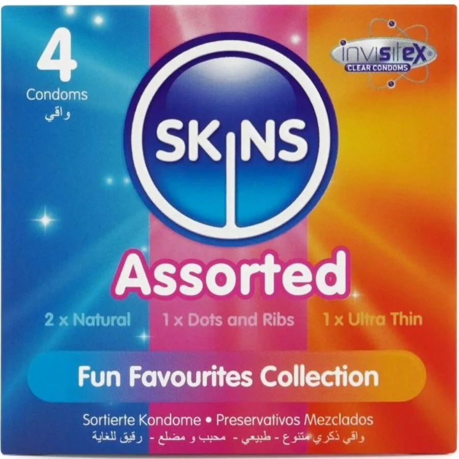 Pack de 4 Préservatifs Premium Assortis Skins