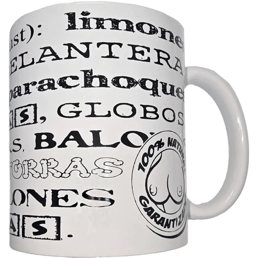 Tasse Blanche avec Synonymes de Seins 370 ML Diablo Picante blanc jeu coquin