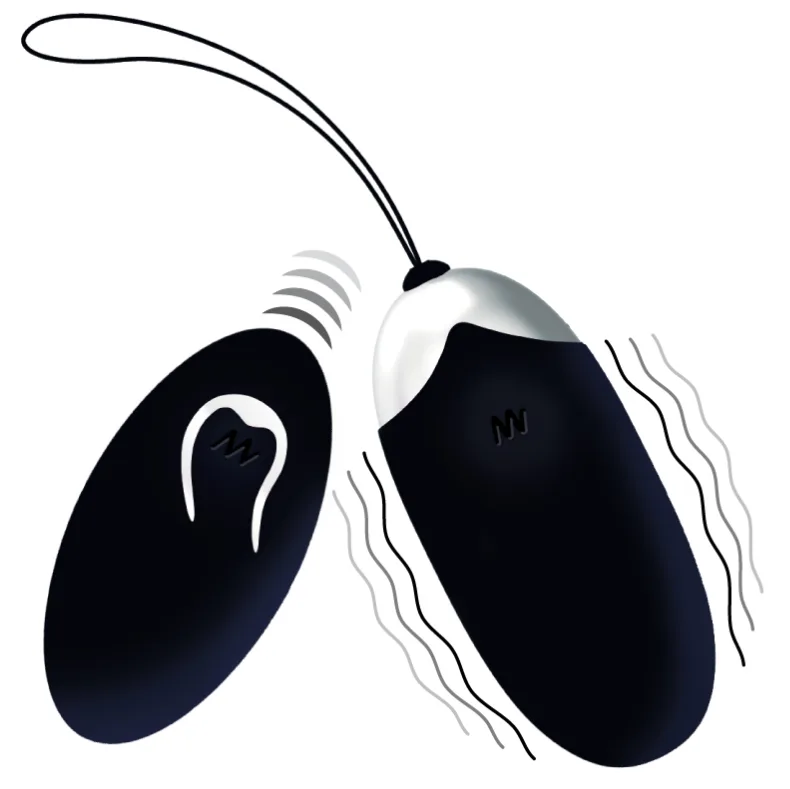 Oeuf Vibrant Flippy II avec Télécommande Noir Intense