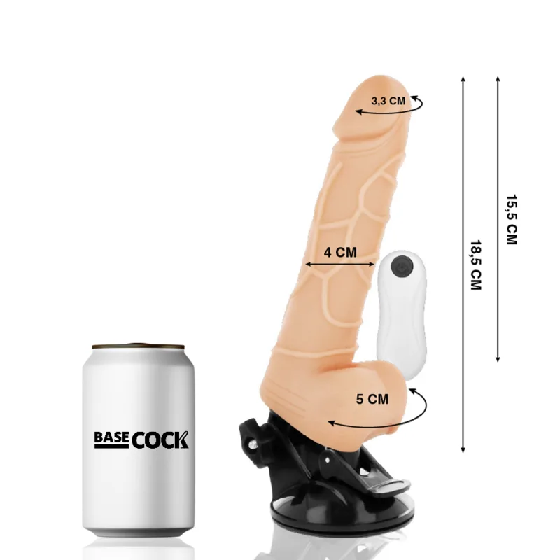 Vibromasseur Télécommande Naturel Réaliste 18,5 x 4 cm