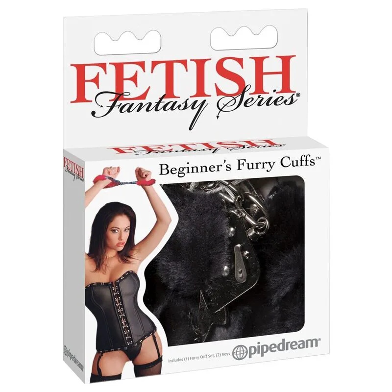 Manchons Furry Noir Fetish Fantasy noir menottes