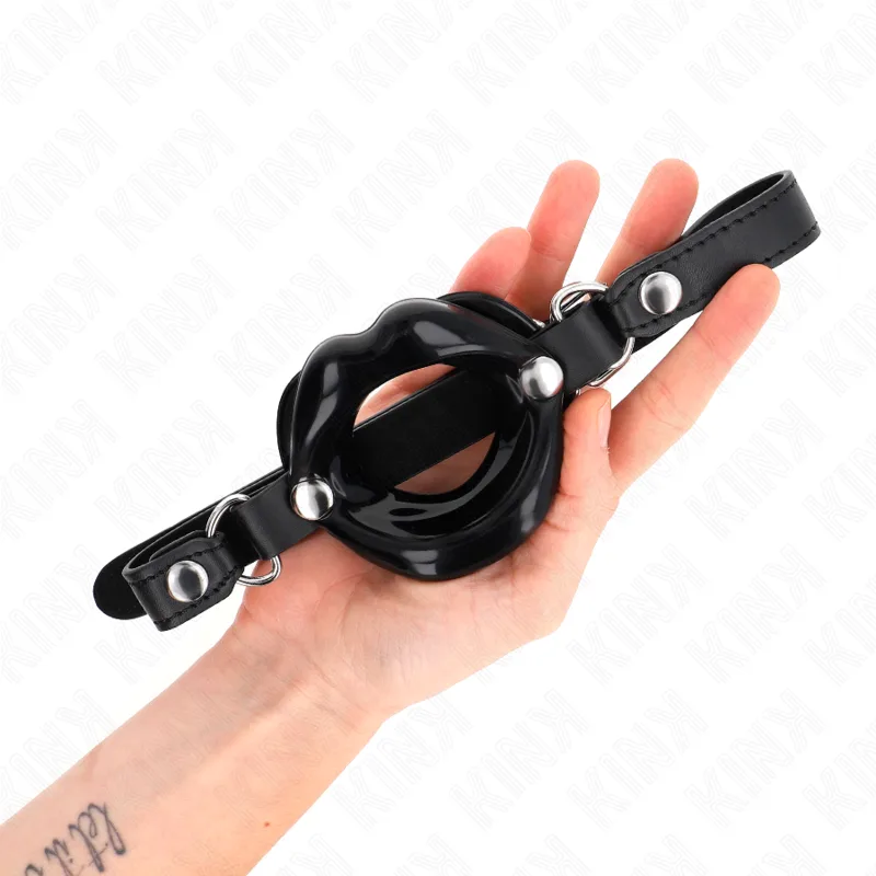 Bâton Lip 8 CM avec Sangle en Cuir Noir 63 X 2 CM Kink noir bâillon