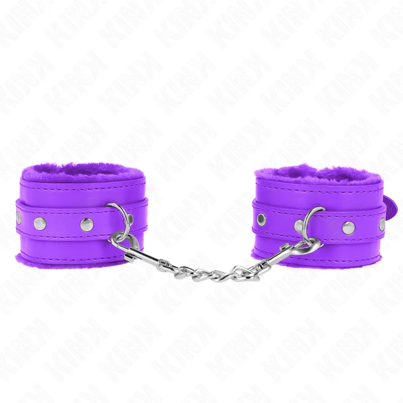 Menottes Doublés de Fourrure Premium Violet avec Kink